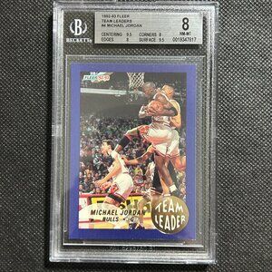1992-93 Fleer Team Leader Michael Jordan BGS 8 NM-MT Chicago Bulls HOF